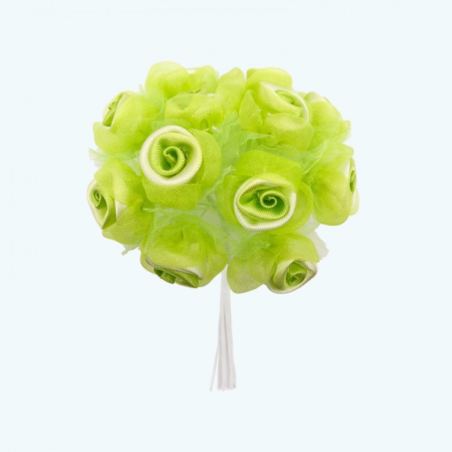 2.5" Diameter Stain Organza Flower 12X12 | Apple 2.5" Diameter Stain Organza Flower 12X12 | Apple